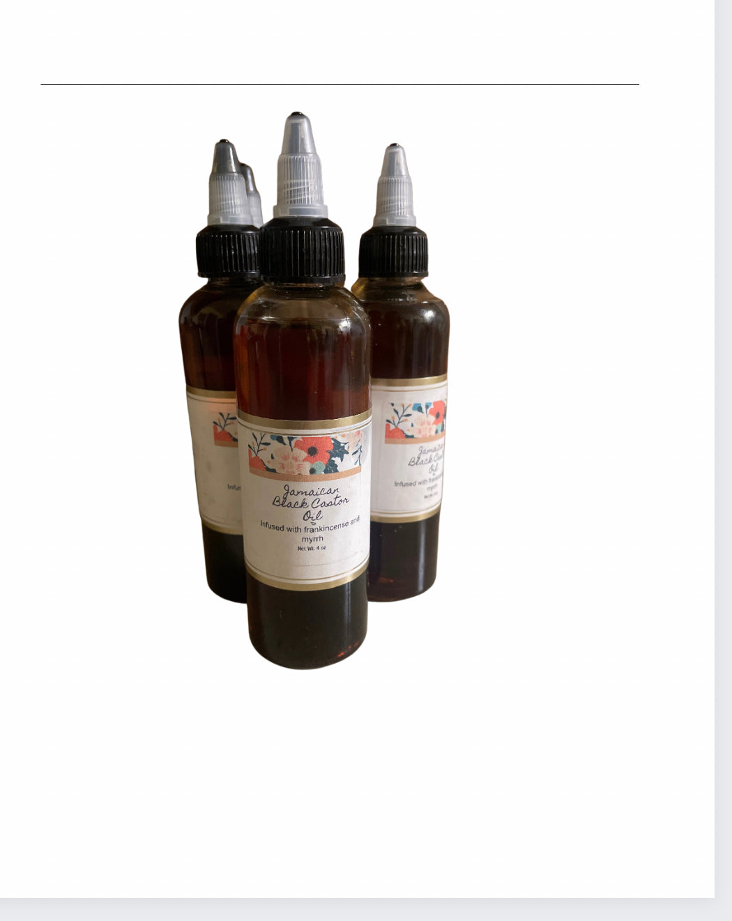 Jamaican Black Castor Oil infused with frankincense and myrrh